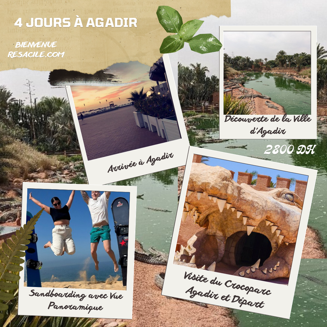 Évasion de 4 Jours à Agadir : Sandboarding et Aventure au Crocoparc