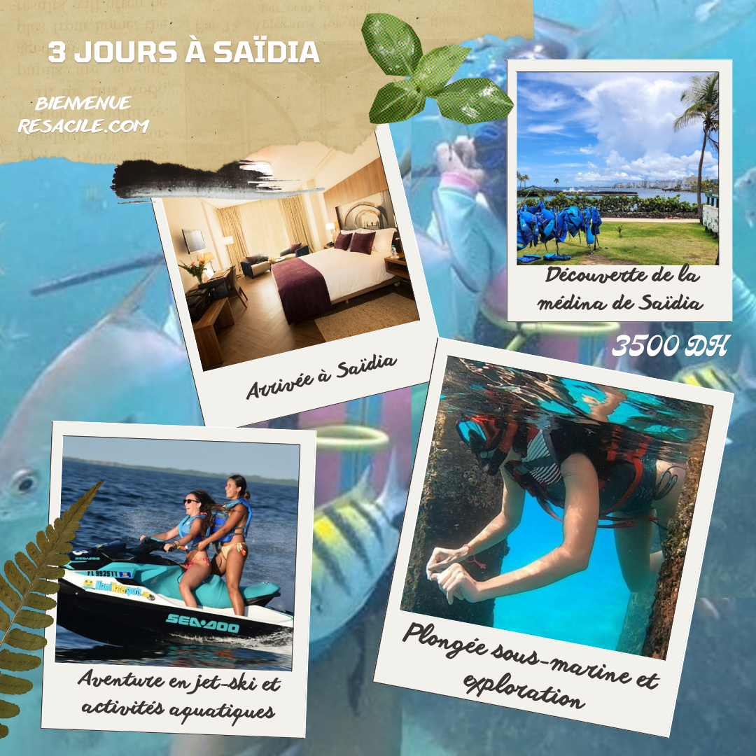 Séjour de 3 jours à Saïdia : Aventures Nautiques et Plongée