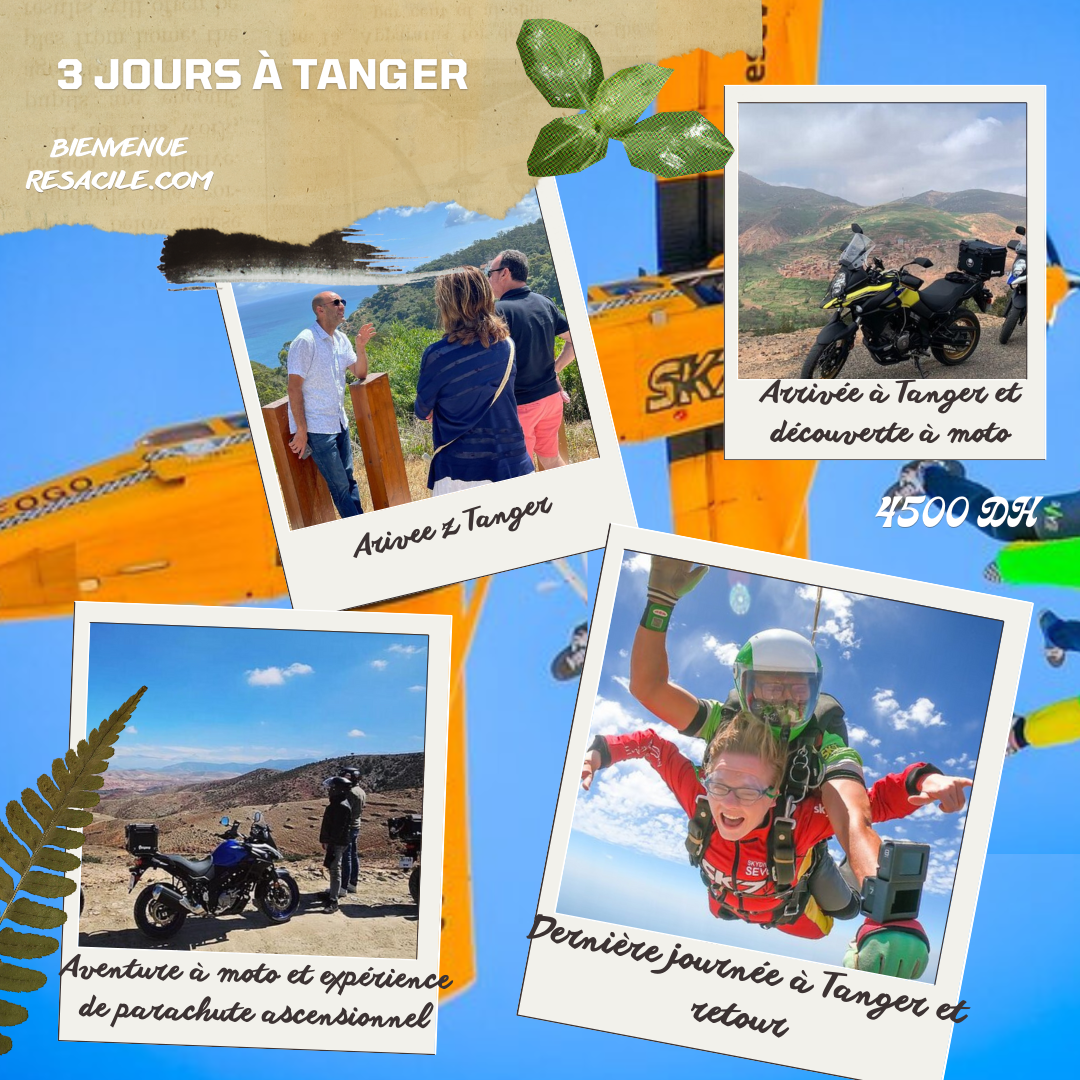 Séjour de 3 jours à Tanger : Aventure à Moto et Sensations Fortes en Parachute Ascensionnel