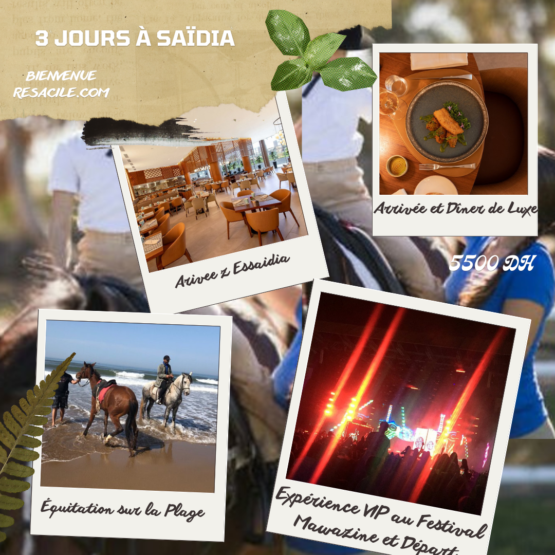 Voyage Organisé de 3 Jours à Saïdia : Équitation, Festival Mawazine VIP et Dîner de Luxe